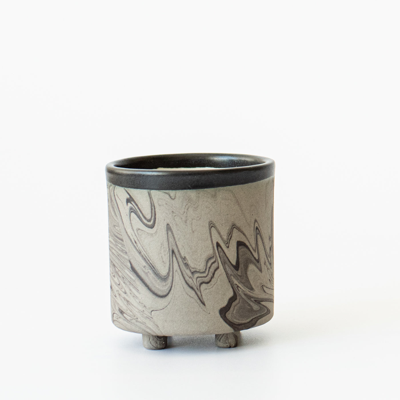black marble plant pot Black Marble Pot Small – PlantBe Studio