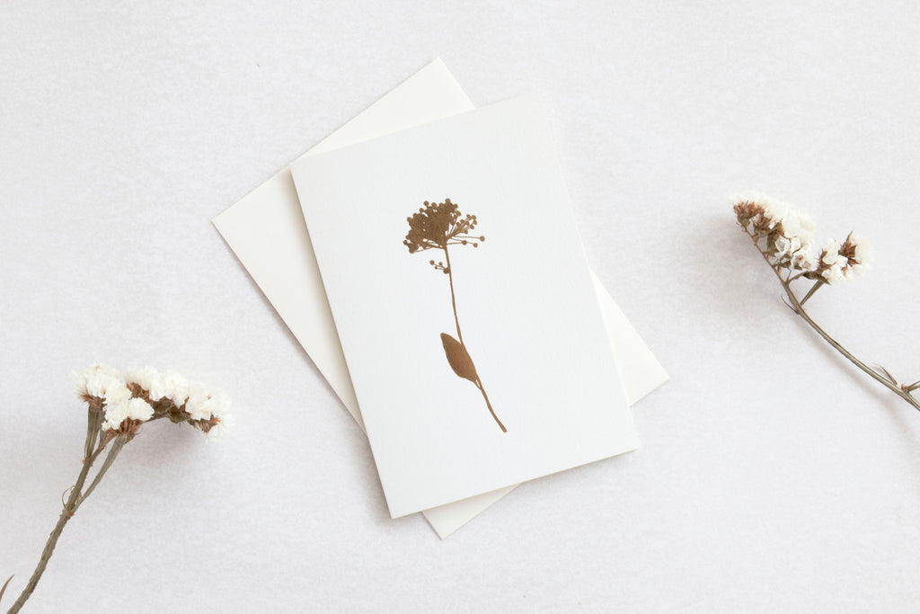 Foil blocked Allium Card - by Ola Studio